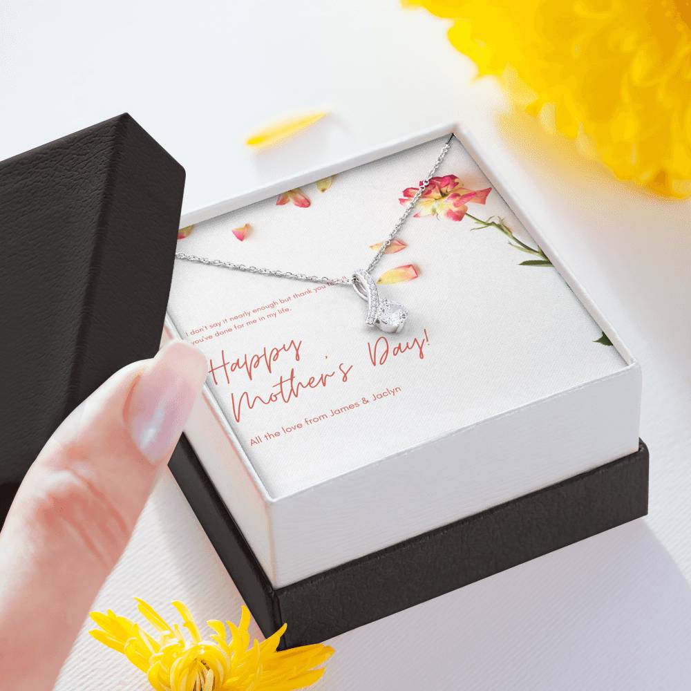 Personalized Gift Mom Necklace for Her Birthday Valentines Mother's Day Alluring Hearts Necklaces for Women with Message  Card
