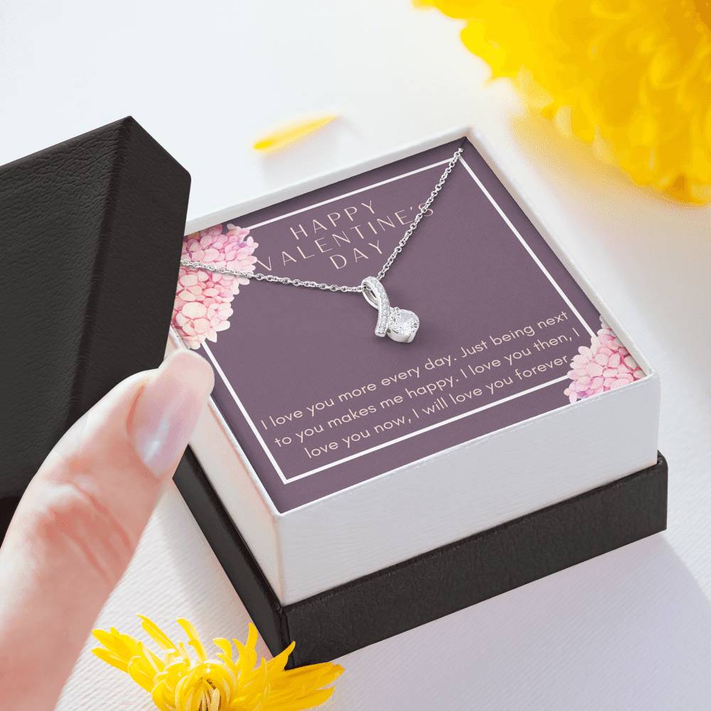 Valentine's Day Necklace Gift For Women On Birthday Anniversary Engagement Pendent Gift Form Husband Boyfriend With The Message Card