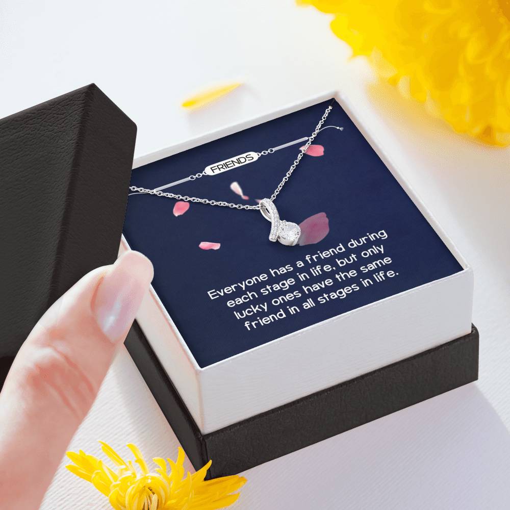 Personalized BFF Bestfriend Necklace  for Her Valentines Birthday Anniversary Gift Alluring  Beauty Necklace for Women with Message  Card