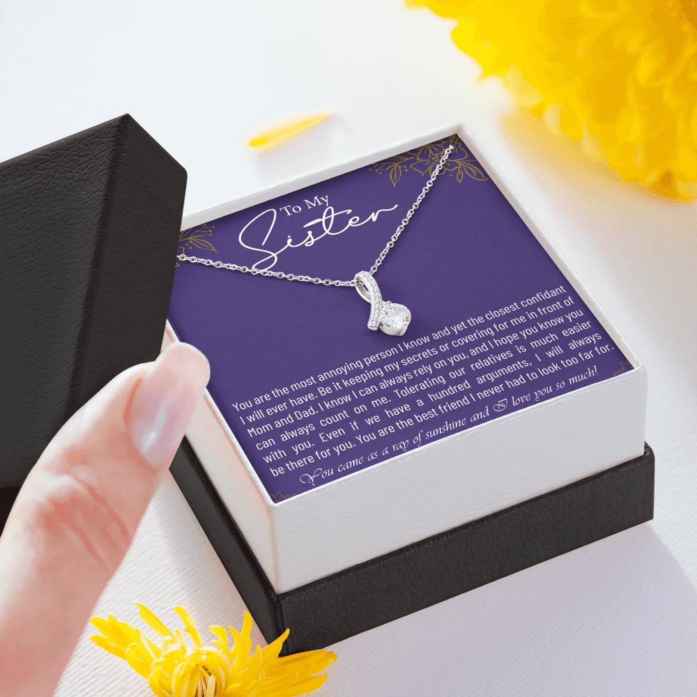 Personalized Gift Sister Necklace for Her Valentines Birthday  Gift Alluring Beauty Necklace for Women with Message  Card