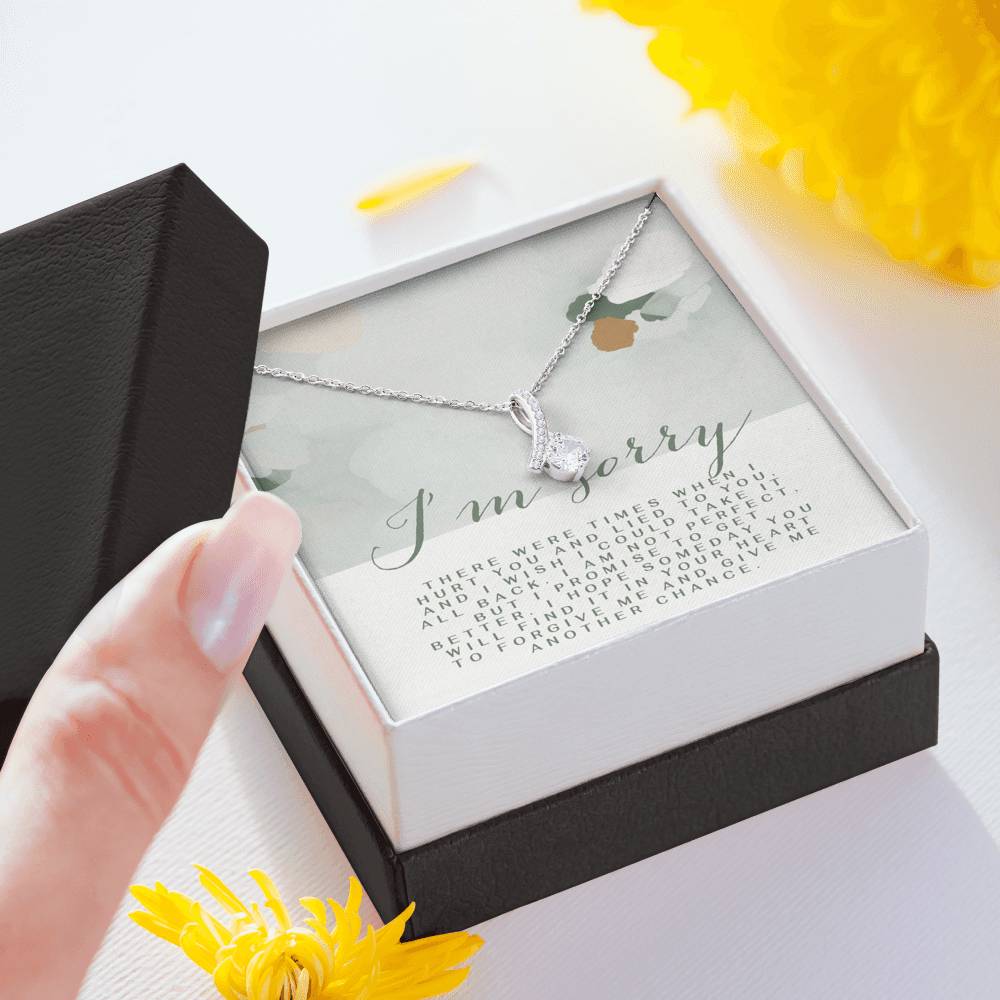 Apology Gift for Friend, Coworker, Partner, Spouse I'm Sorry, Forgive Me Gift Necklace, Apology Card