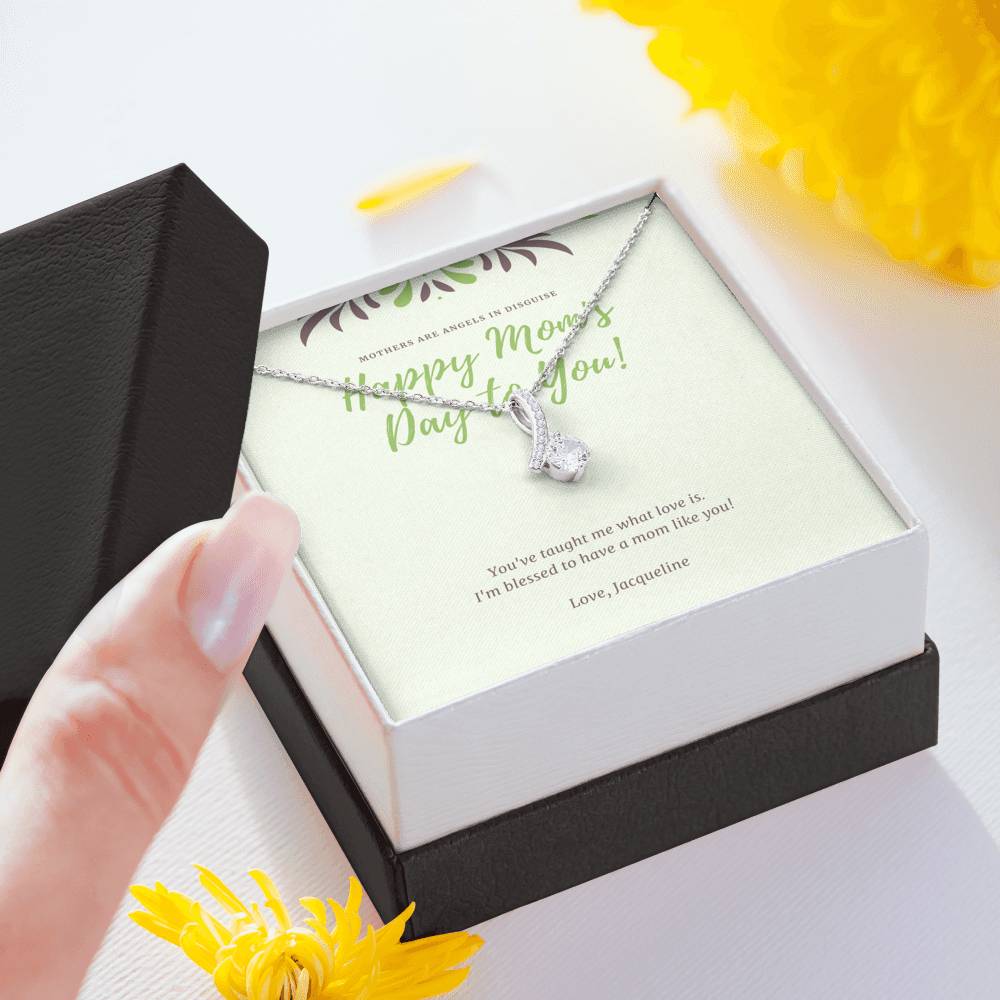 Personalized Necklace Gift For Mother Grandma Mother In Law Step Mom Pendent Thank you For Great Job Gift With The Message Card
