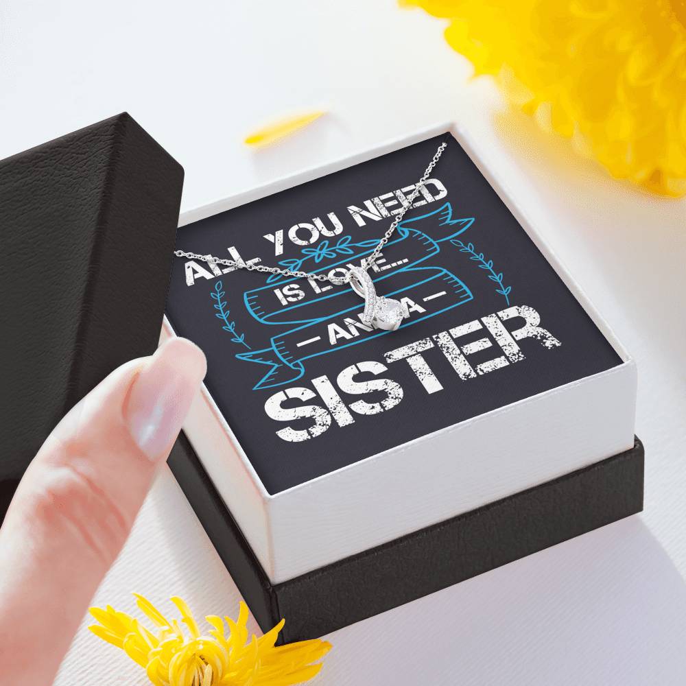 Personalized Gift Sister Necklace for Her Valentines Birthday  Gift Alluring Beauty Necklace for Women with Message  Card