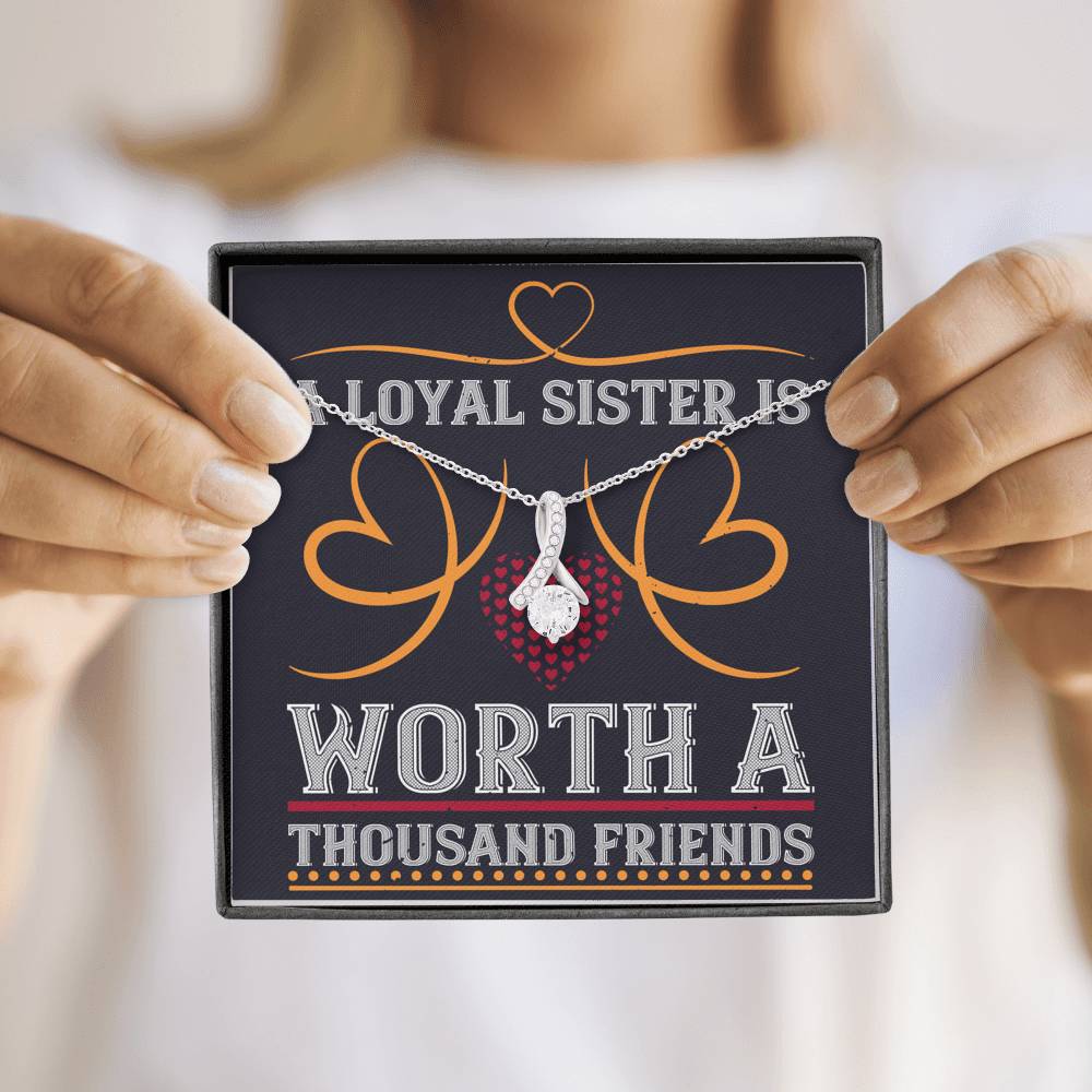 Personalized Gift Sister Necklace for Her Valentines Birthday  Gift Alluring Beauty Necklace for Women with Message  Card