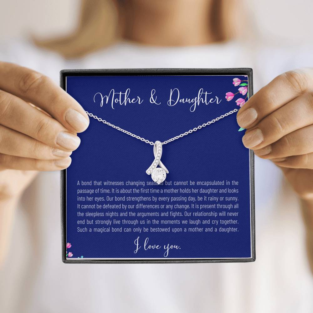 Mother Daughter Necklace For Women Forever Strong Bond Pendent Gift On Birthday Mother's Day Daughter's Day Gift With The Message Card