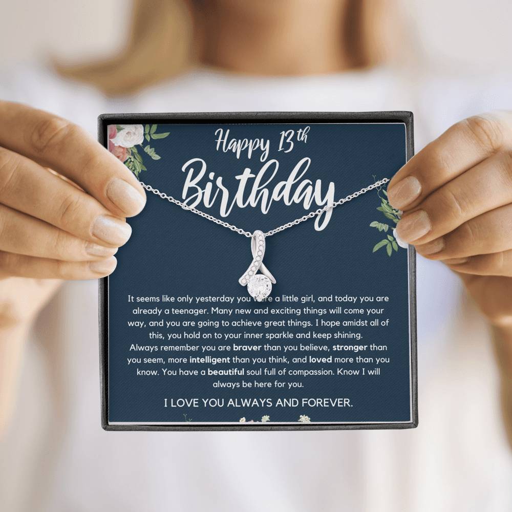 13th Birthday Personalized Custom Name, Gift for Girl Turning 13, Birthstone, Gift for 13 Year Old, Teenage Girl Gift, 13th Birthday Jewelry, Birthday necklace, Gift for 13 year old, Message card