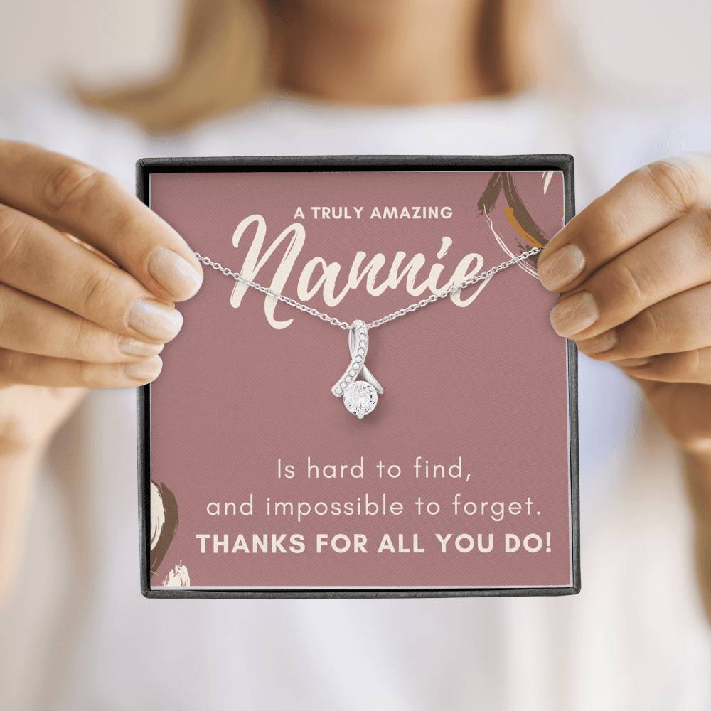 Necklace Gift For Grandma Forever Love Petite Ribbon Pendent Gift On Mother's Day