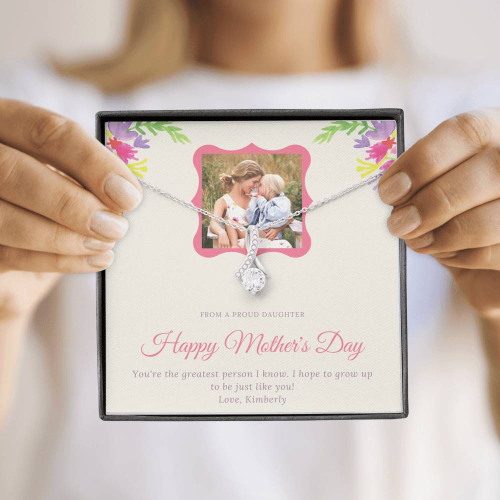Personalized Gift For Mom Necklace for Mama Mother's Day Sentimental Birthday Gift Allluring Beauty Necklace for Women with Message  Card