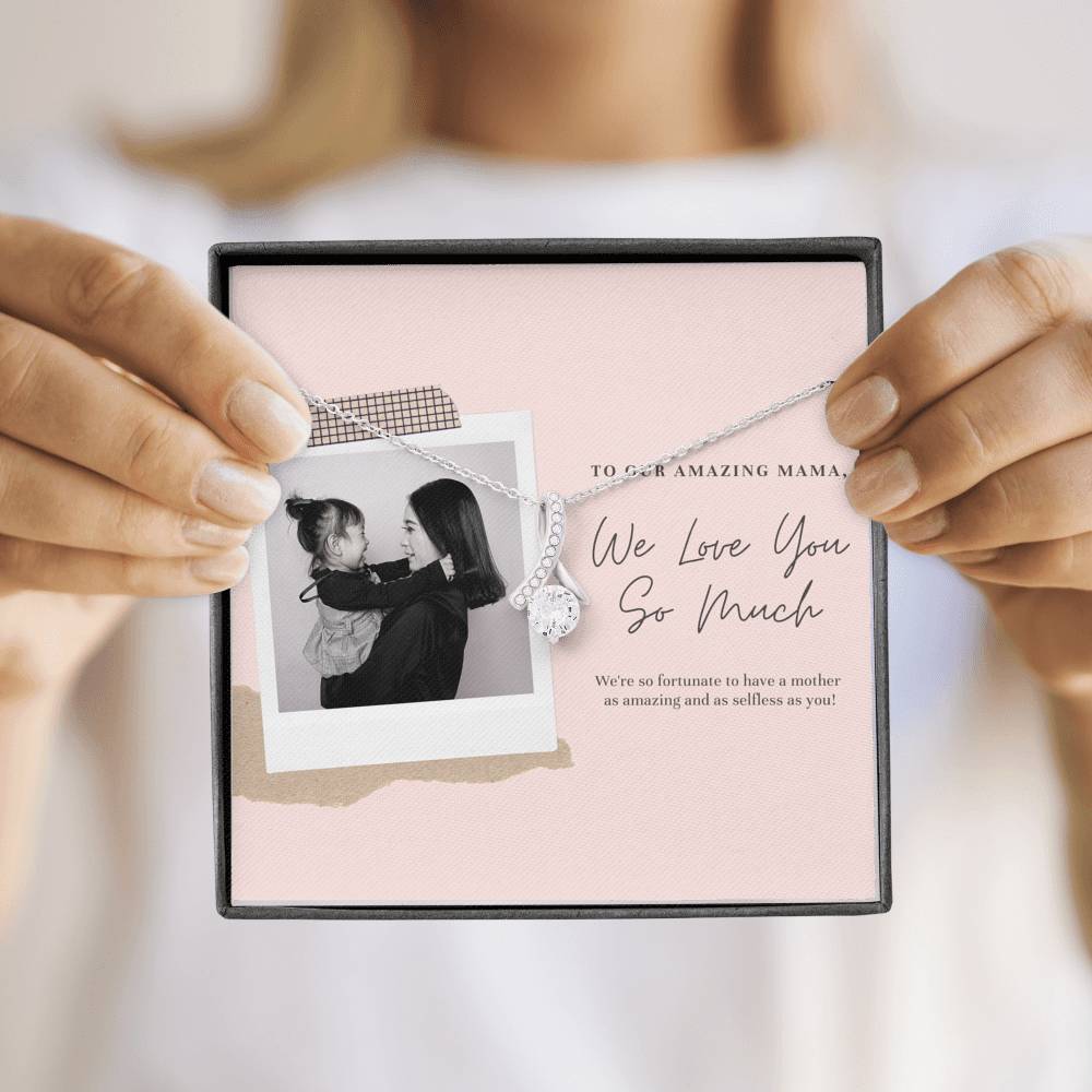 Personalized Necklace To MY Mom Mother In Law Step Mom Inspirational Forever Love Pendent Gift With The Message Card On Mother's Day Birthday Gift
