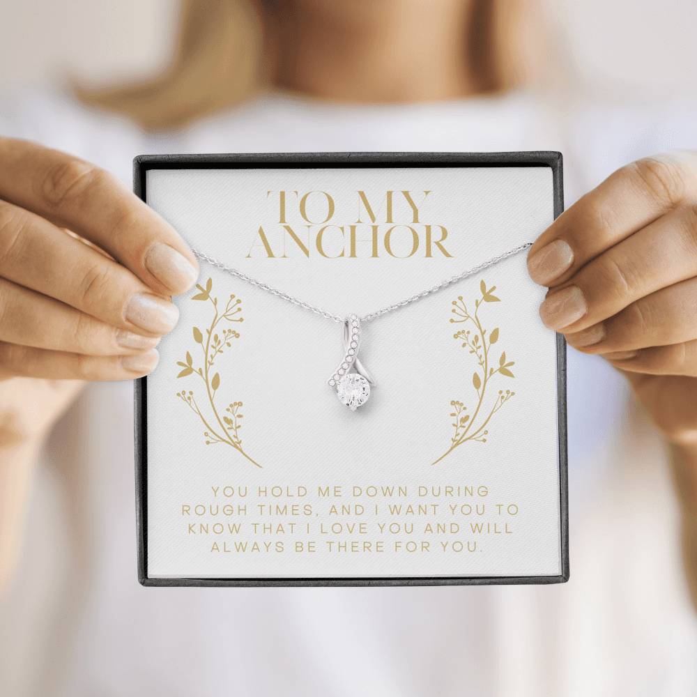 Mother's Day Necklace Gift For Mom Petite Ribbon Pendent From Daughter Son