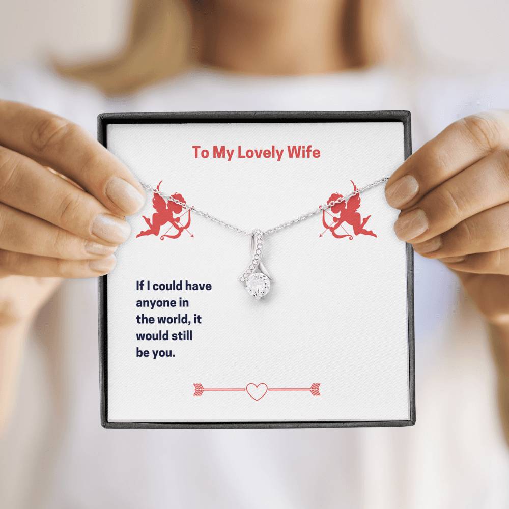 Personalized To my Wife Necklace  for Her Valentines Birthday Gift Alluring Beauty Necklace for Women with Message  Card