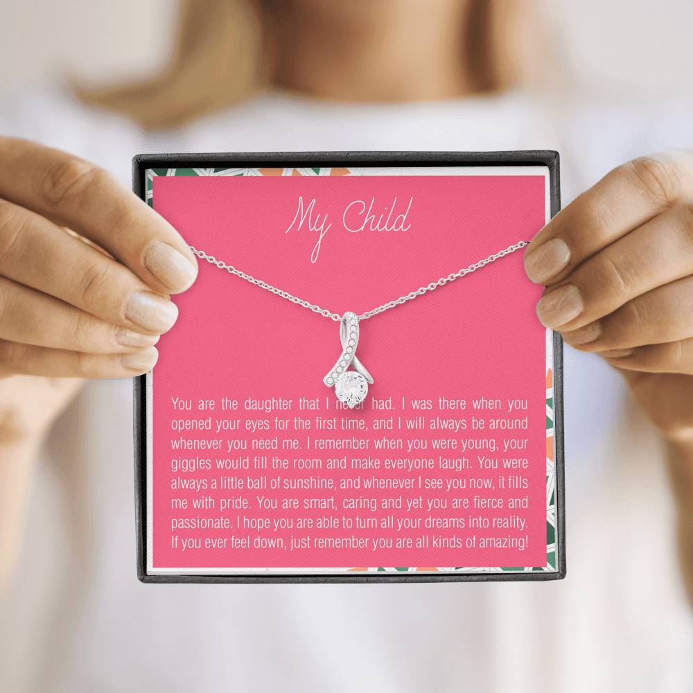 Personalized Necklace Gift To My Daughter From Mom Dad On Her Birthday Graduation Wedding Pendent Gift With The Message Card