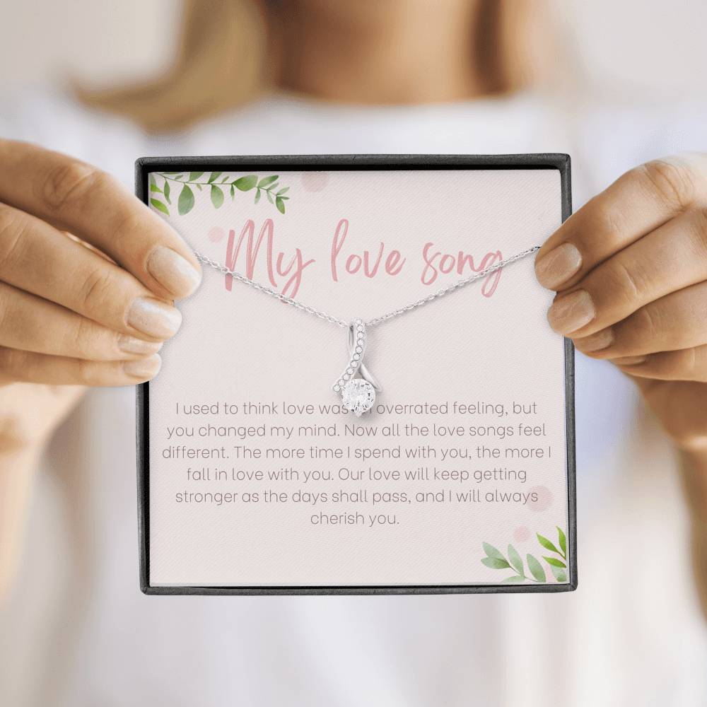 My Love Song Gift Necklace for Girlfriend, Anniversary Gift for Girlfriend, Birthday Jewelry, Best Gift for Girlfriend, Personalized Message Card
