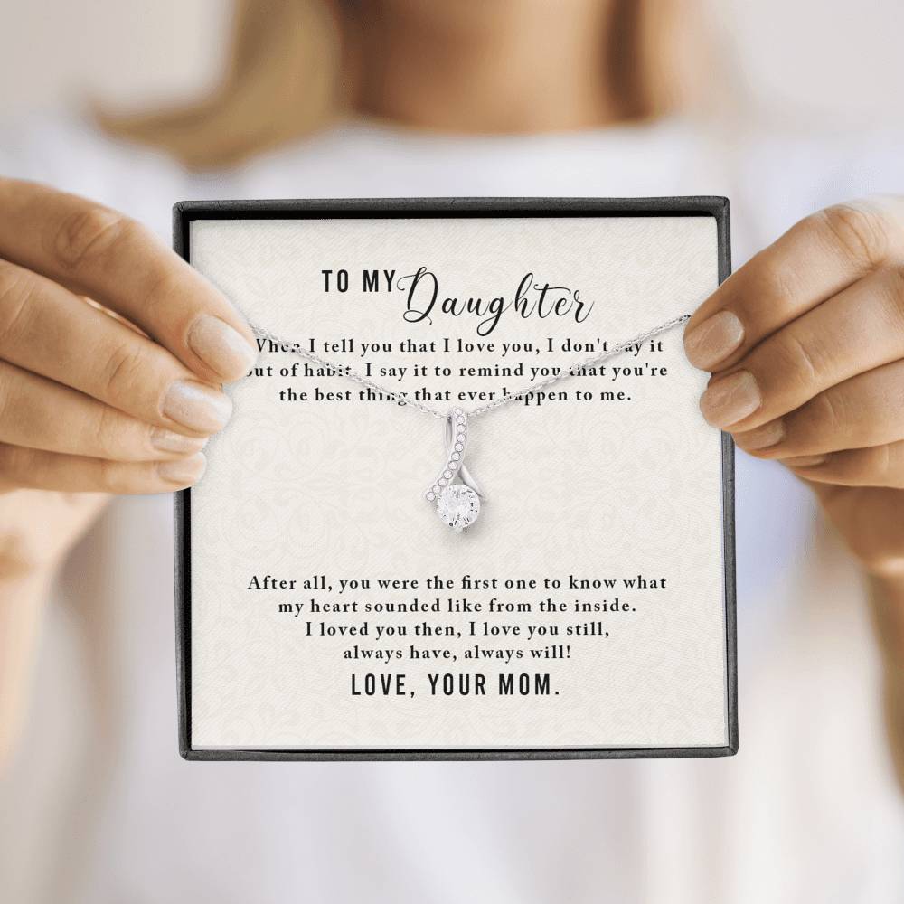 Personalized To my Daughter Necklace  for Her Valentines Birthday Gift Alluring Beauty Necklace for Women with Message  Card