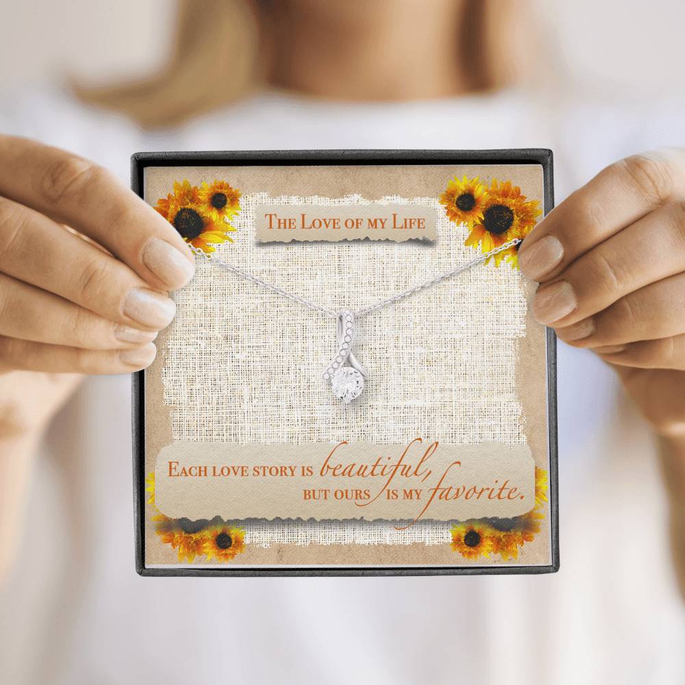 Modern Necklace Gift For Women Petite Ribbon Pendent From Husband
