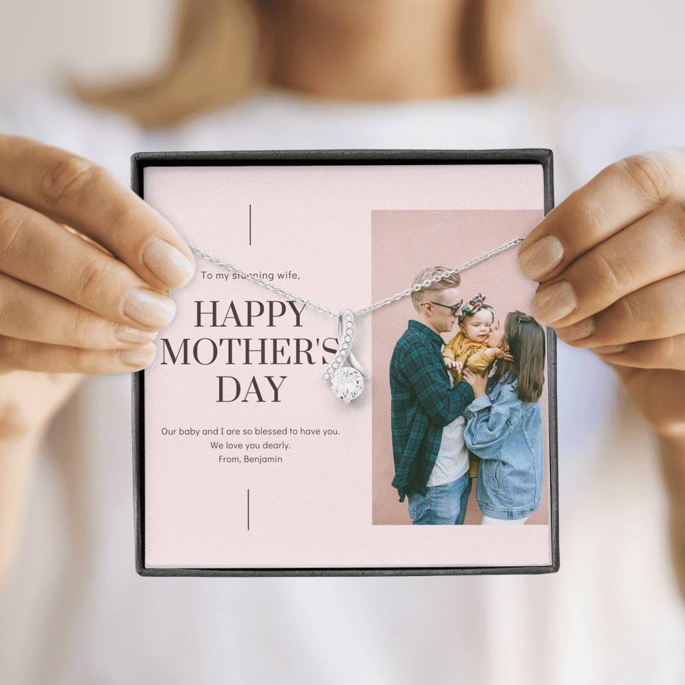 To My Wife Necklace Gift Personalized Gift For Mom Mother In Law Grandma On Mother's Day Gift With The Message Card From Husband Daughter Son