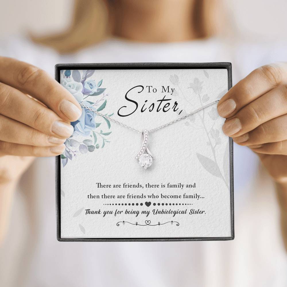 Personalized Custom Sister Necklace  for Her Valentines Birthday Anniversary Gift Alluring Beauty Necklace for Women with Message  Card