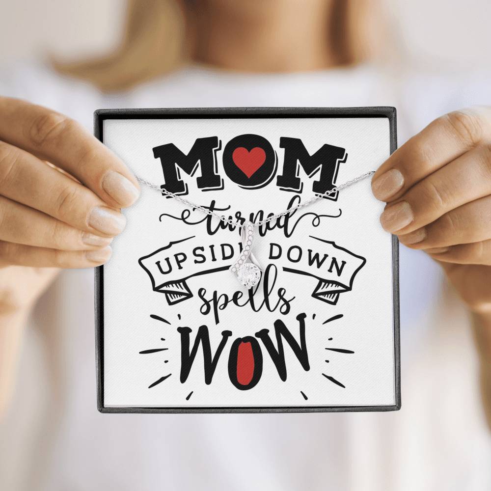Personalized Gift Mother Necklace for Mom Valentines Birthday Gift Silver Jewelry Alluring Beauty Necklace for Women with Message  Card