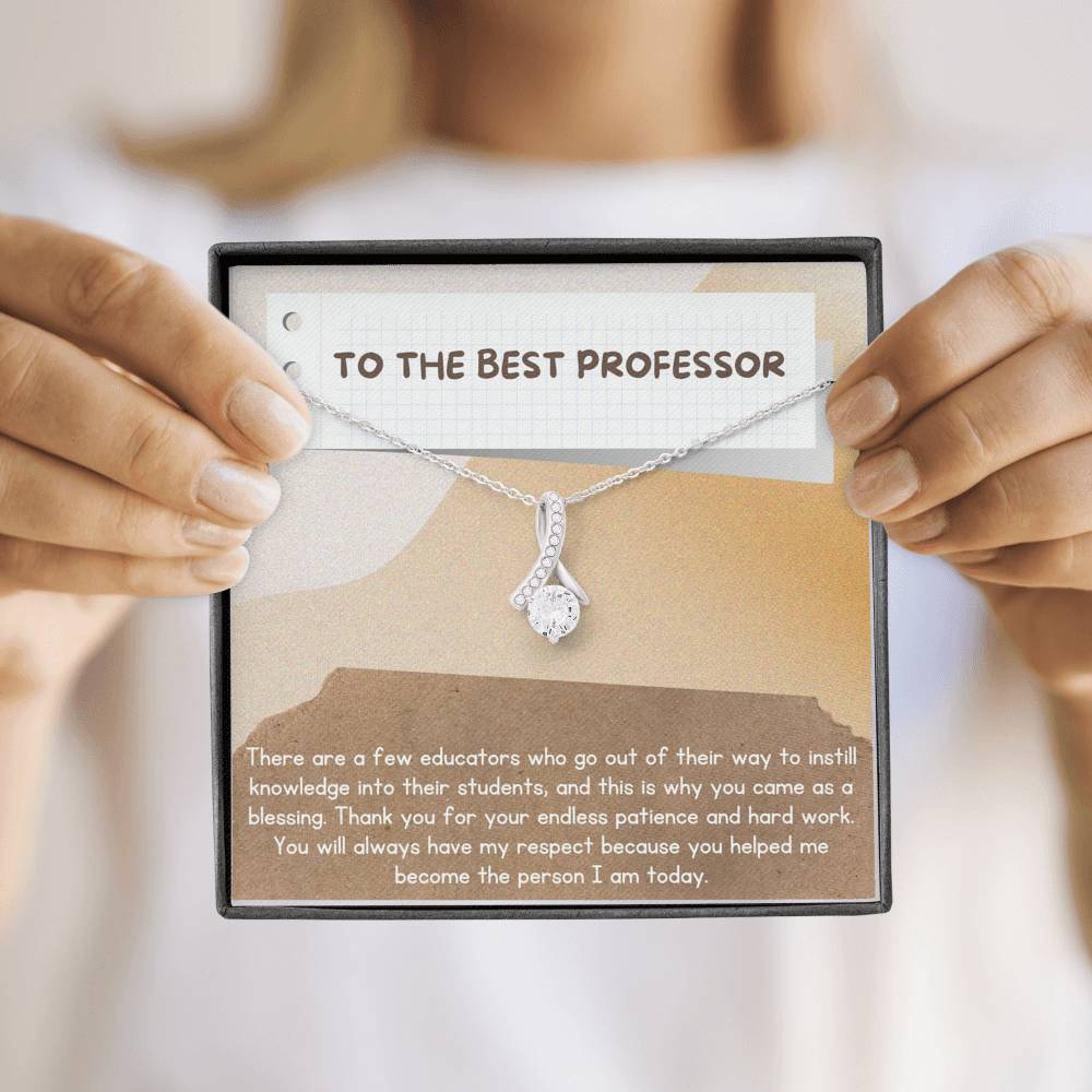 Professor Appreciation Gift, Gift for Professor, Necklace for Her, Personalized Message Card