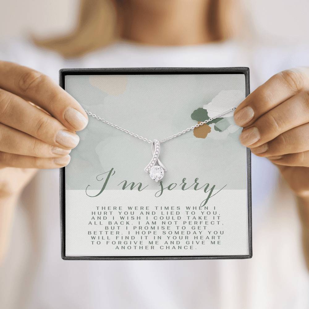 Apology Gift for Friend, Coworker, Partner, Spouse I'm Sorry, Forgive Me Gift Necklace, Apology Card