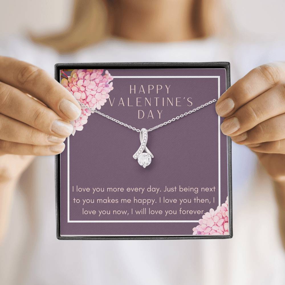 Valentine's Day Necklace Gift For Women On Birthday Anniversary Engagement Pendent Gift Form Husband Boyfriend With The Message Card