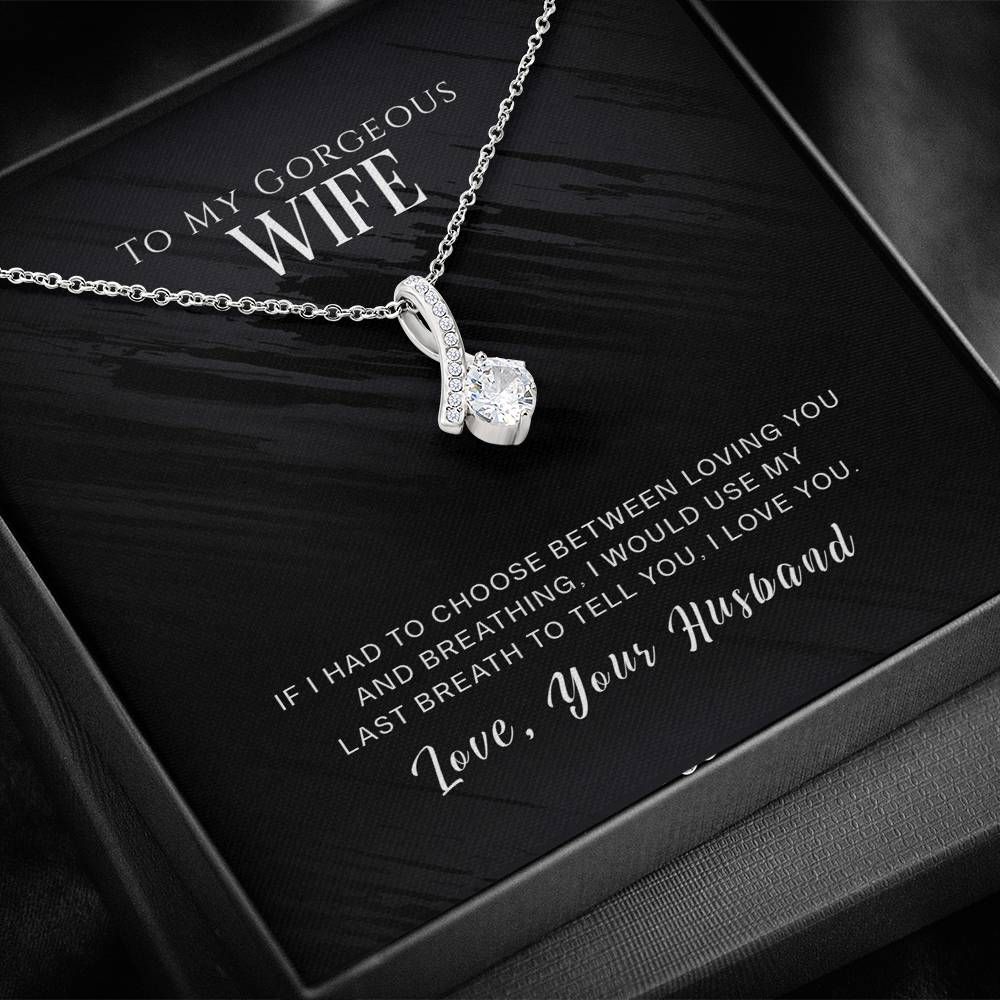 Personalized To My Wife Necklace  for Her Birthday Valentines Anniversary Gift  To My Wife Hearts Necklace for Women with Message  Card