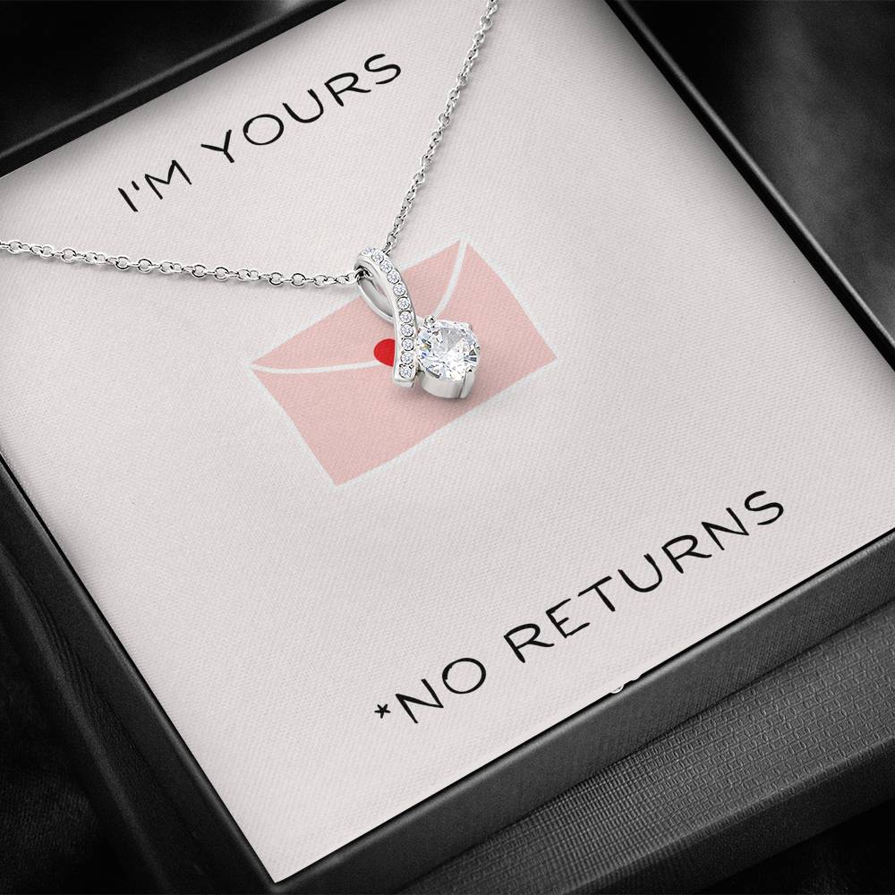 Valentine's Day Necklace Gift To My Future Wife Petite Ribbon Pendent On Her Birthday Engagement Gift