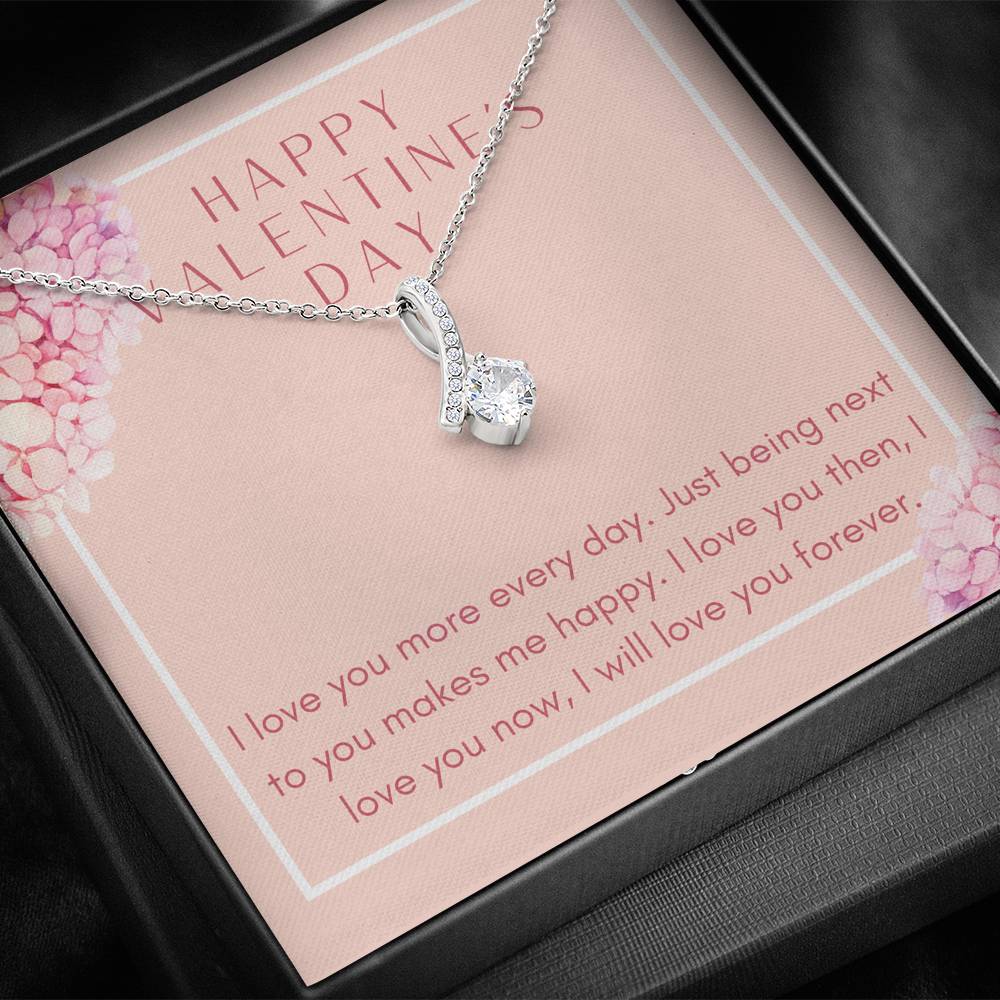 Personalized Necklace Gift For Women Petite Ribbon Pendent To My Girlfriend On Valentine's Day From Future Husband