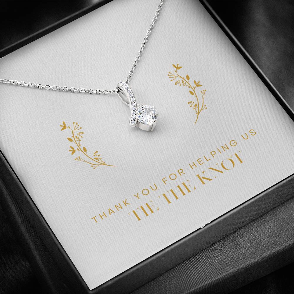 Thank You Gift Necklace To My Future Wife Petite Ribbon Pendent Thanks For Making A Difference In My life