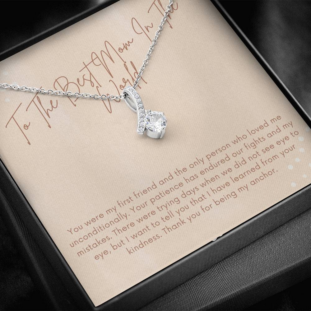 Gift For Mom From Son, Birthday Gift for Best Mom, Christmas Gift Necklace, Card for Mom from Son