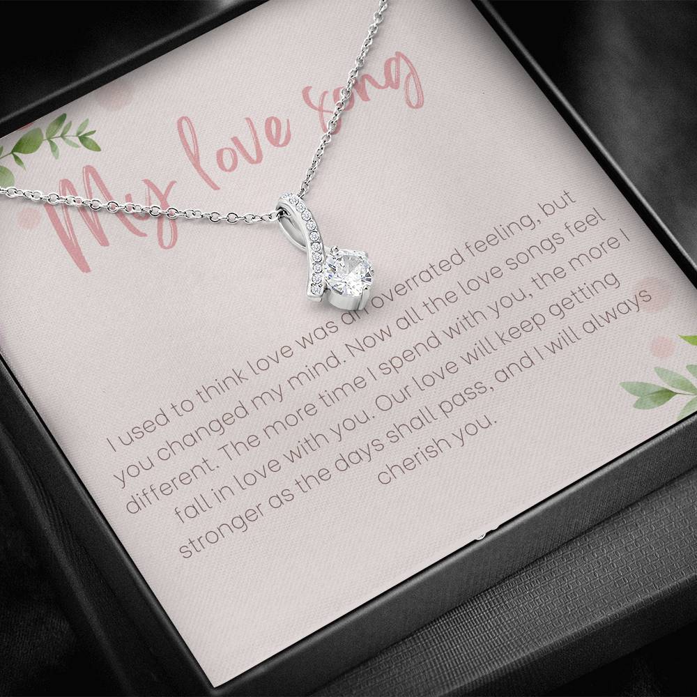 My Love Song Gift Necklace for Girlfriend, Anniversary Gift for Girlfriend, Birthday Jewelry, Best Gift for Girlfriend, Personalized Message Card