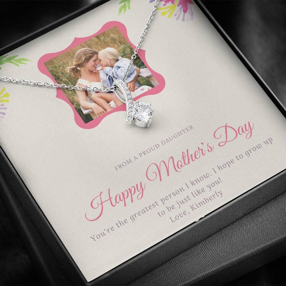 Personalized Gift For Mom Necklace for Mama Mother's Day Sentimental Birthday Gift Allluring Beauty Necklace for Women with Message  Card