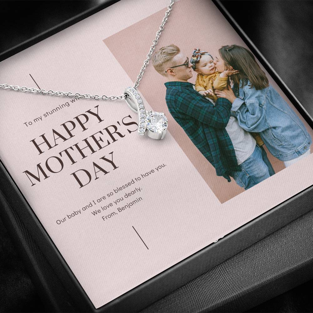 To My Wife Necklace Gift Personalized Gift For Mom Mother In Law Grandma On Mother's Day Gift With The Message Card From Husband Daughter Son