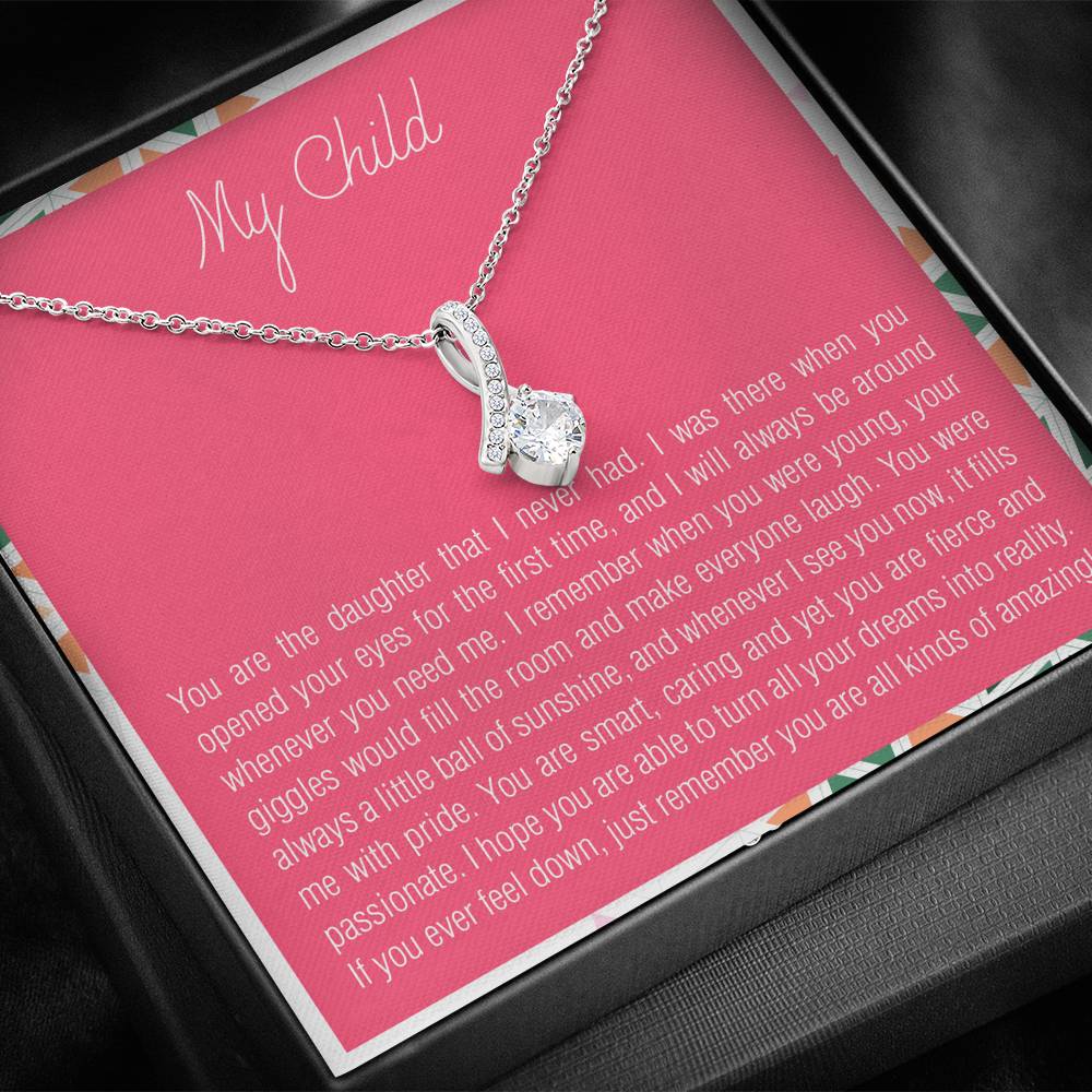 Personalized Necklace Gift To My Daughter From Mom Dad On Her Birthday Graduation Wedding Pendent Gift With The Message Card