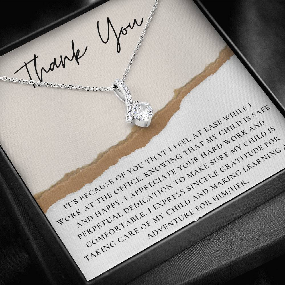 Teacher Appreciation Gift, Daycare Worker Gift Necklace, Thank You Gift for Teachers, Caregivers