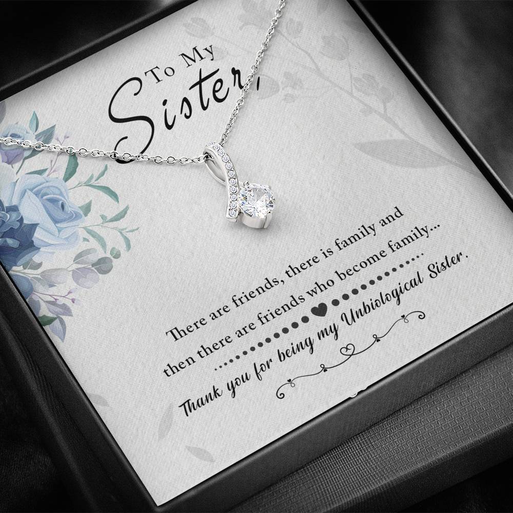 Personalized Custom Sister Necklace  for Her Valentines Birthday Anniversary Gift Alluring Beauty Necklace for Women with Message  Card