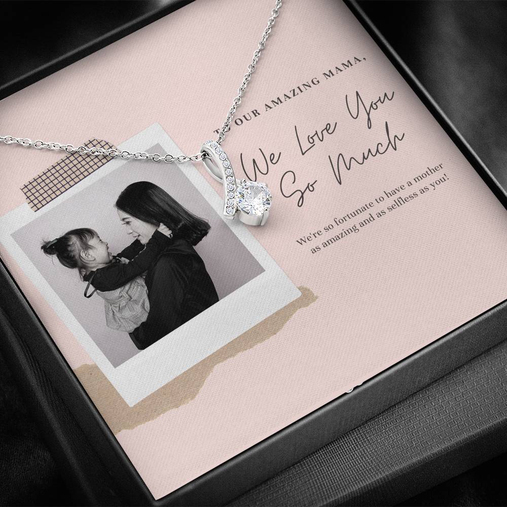 Personalized Necklace To MY Mom Mother In Law Step Mom Inspirational Forever Love Pendent Gift With The Message Card On Mother's Day Birthday Gift