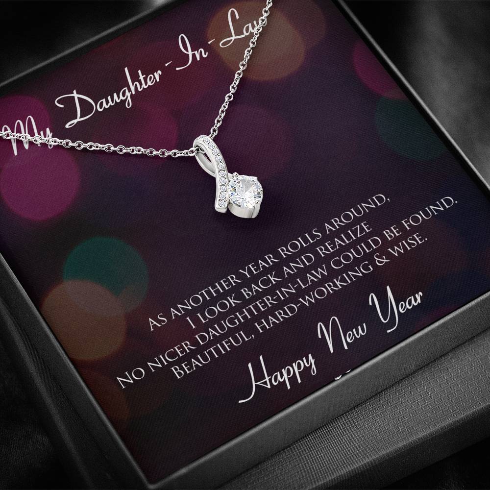 Personalized Gift Daughter in Law Necklace for Her Valentines Birthday Gift Alluring Beauty Hearts Necklace for Women with Message  Card