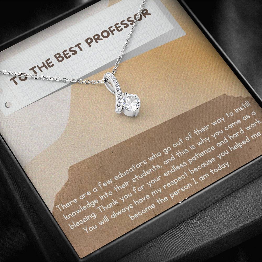 Professor Appreciation Gift, Gift for Professor, Necklace for Her, Personalized Message Card