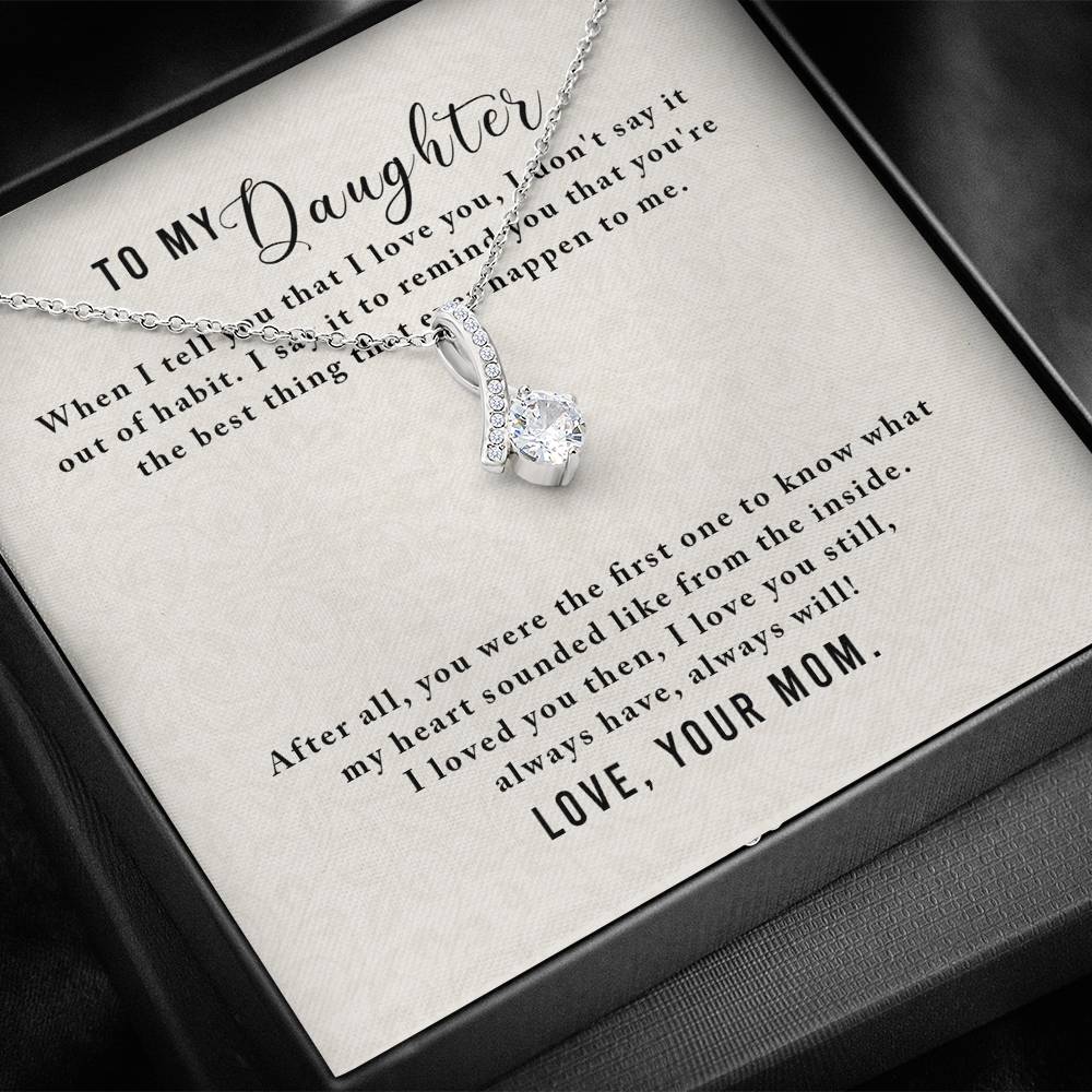 Personalized To my Daughter Necklace  for Her Valentines Birthday Gift Alluring Beauty Necklace for Women with Message  Card