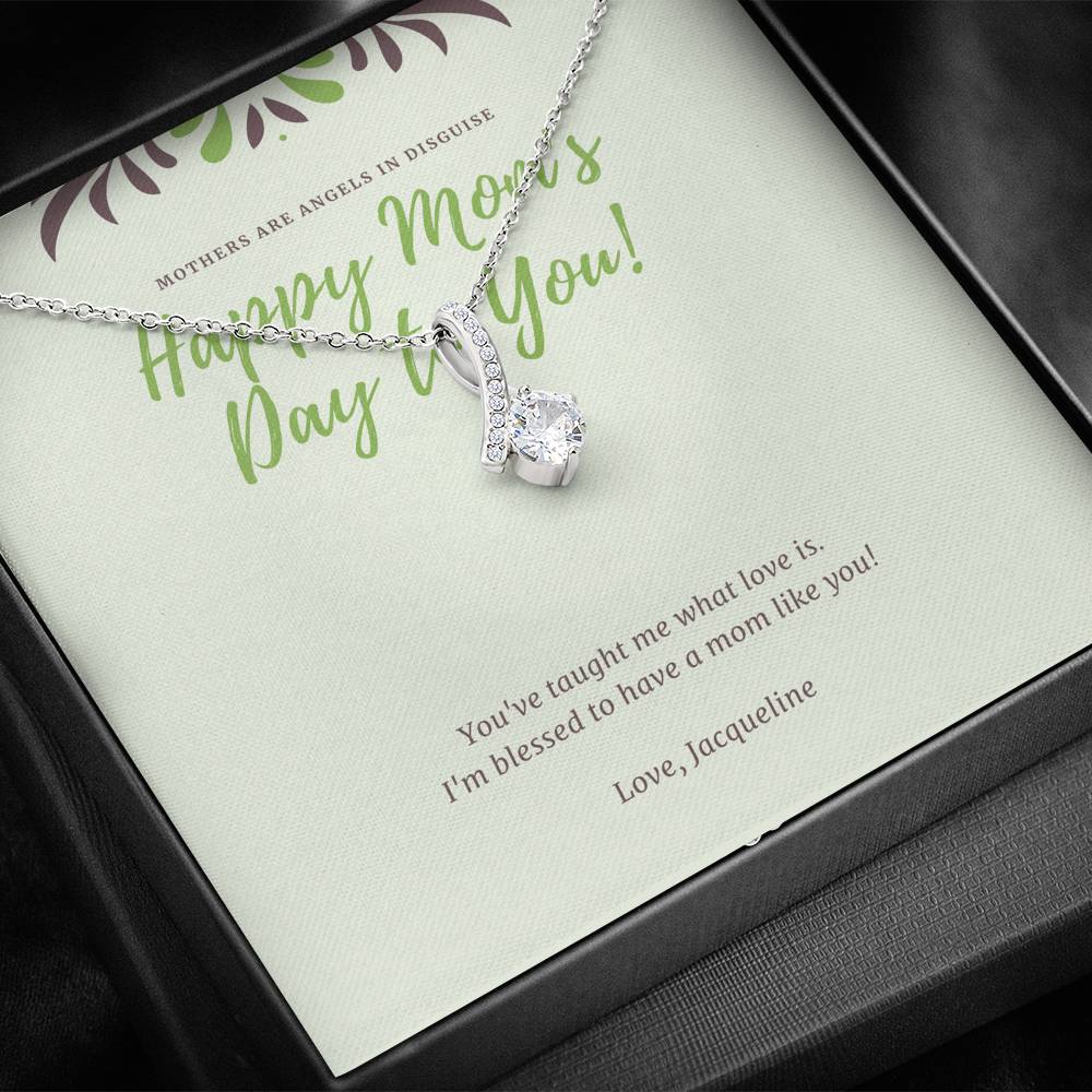 Personalized Necklace Gift For Mother Grandma Mother In Law Step Mom Pendent Thank you For Great Job Gift With The Message Card