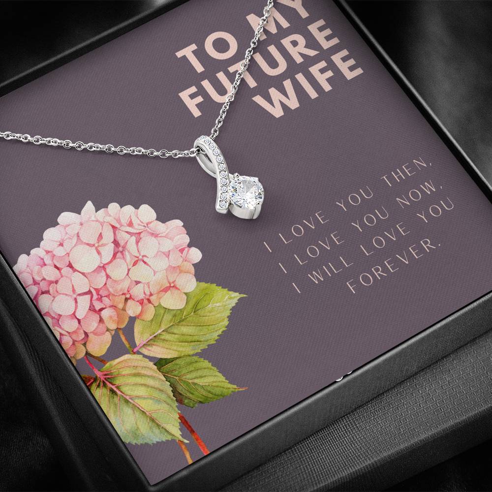 Personalized Necklace To My Future Wife On Engagement Birthday Valentine's Day Graduation Gift Pendent With The Message Card
