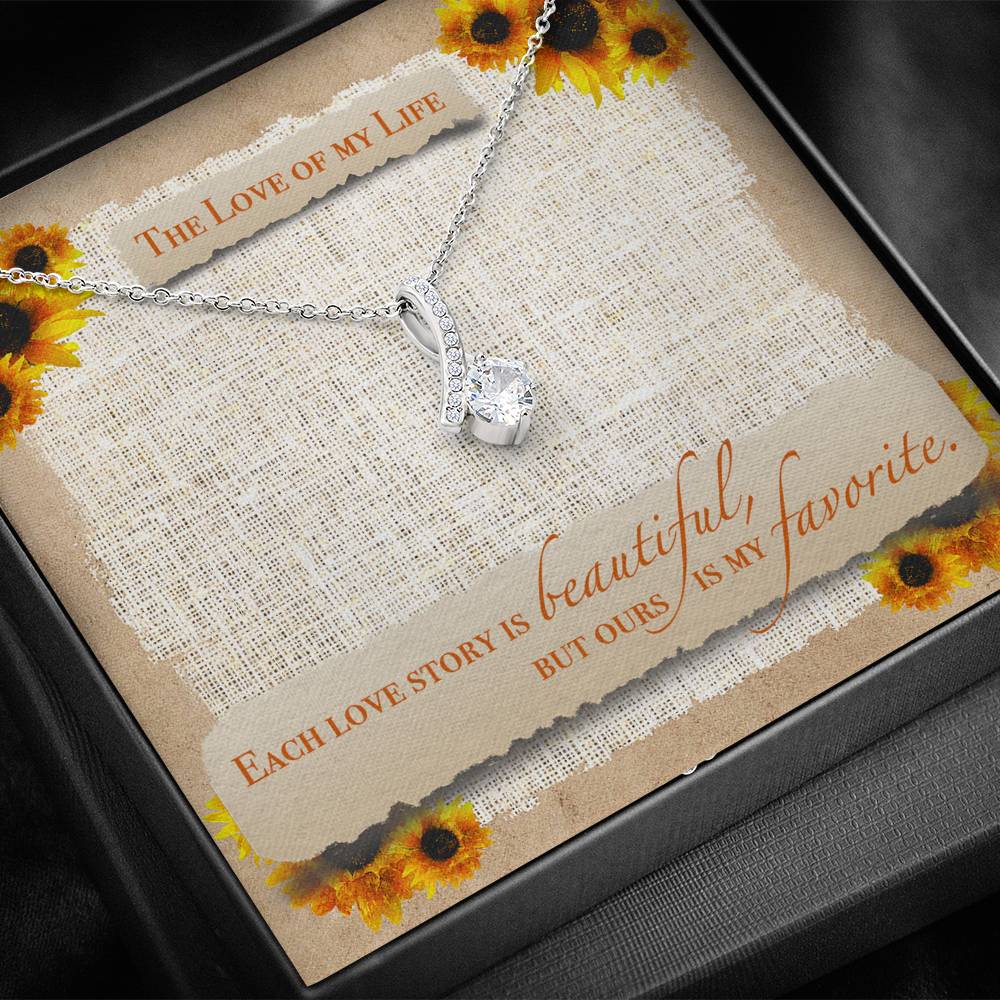 Modern Necklace Gift For Women Petite Ribbon Pendent From Husband