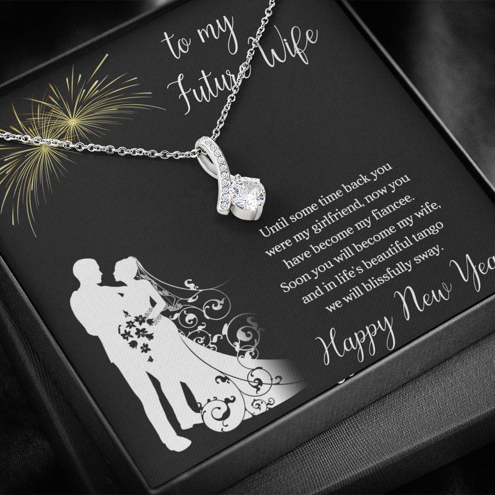 To My Future Wife Necklace for Women Personalized Birthday Anniversary Valentines Engagement Gift Necklace with Message Card from Husband Silver Jewelry for Women