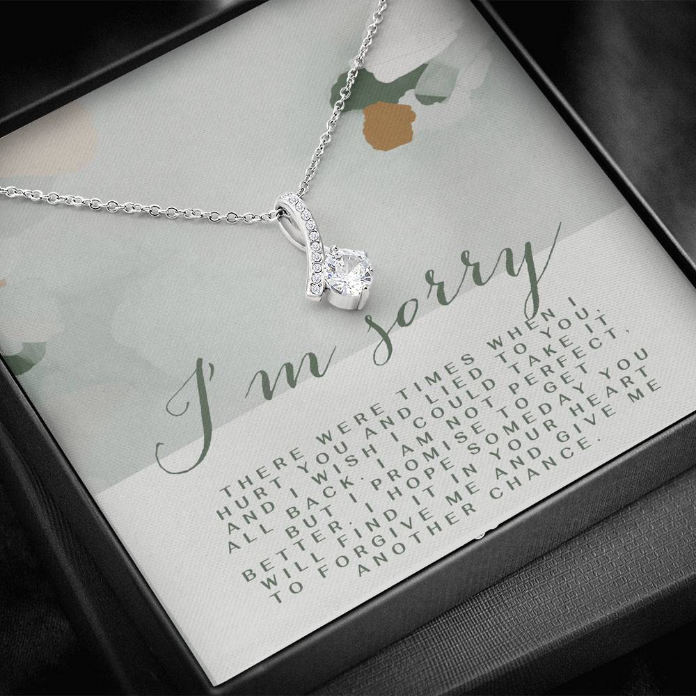 Apology Gift for Friend, Coworker, Partner, Spouse I'm Sorry, Forgive Me Gift Necklace, Apology Card