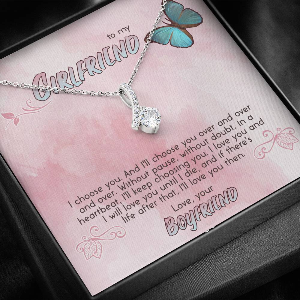Personalized Necklace For Girlfriend Strong Love Bond Pendent From Her Boyfriend On Valentines Day Birthday Gift