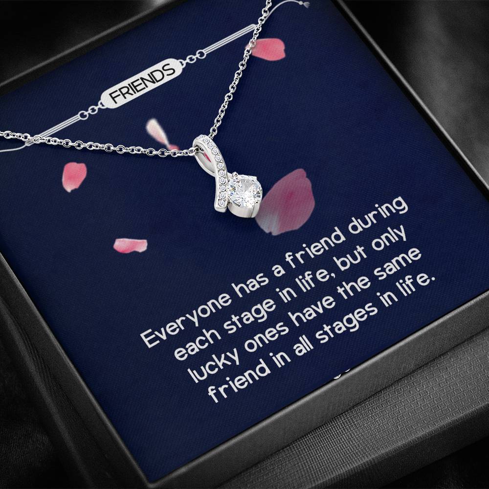 Personalized BFF Bestfriend Necklace  for Her Valentines Birthday Anniversary Gift Alluring  Beauty Necklace for Women with Message  Card
