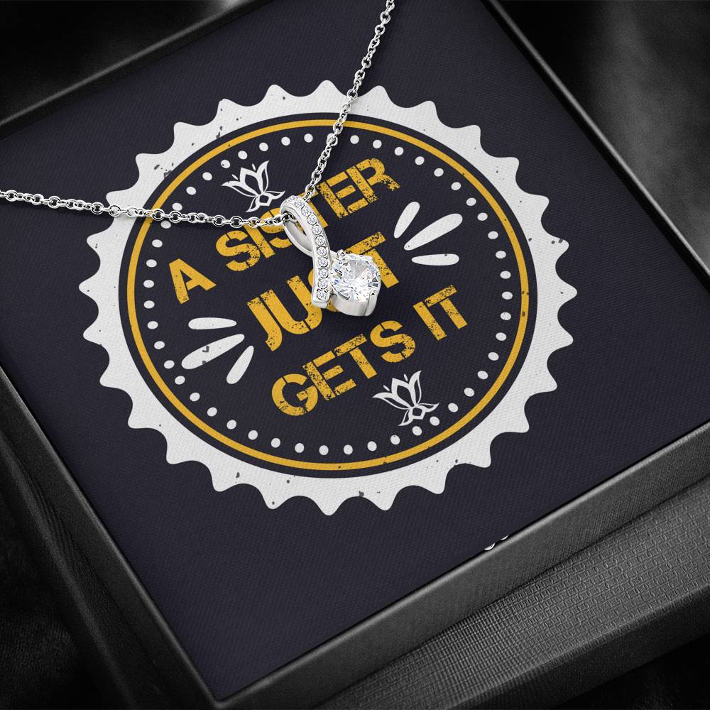 Personalized Gift Sister Necklace for Her Valentines Birthday  Gift Alluring Beauty Necklace for Women with Message  Card
