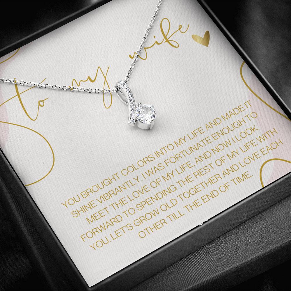 Gift Necklace for Wife, Anniversary Gift, Special Occasion Gift for Spouse, Christmas, Valentines Day, Personal Message Card for Wife