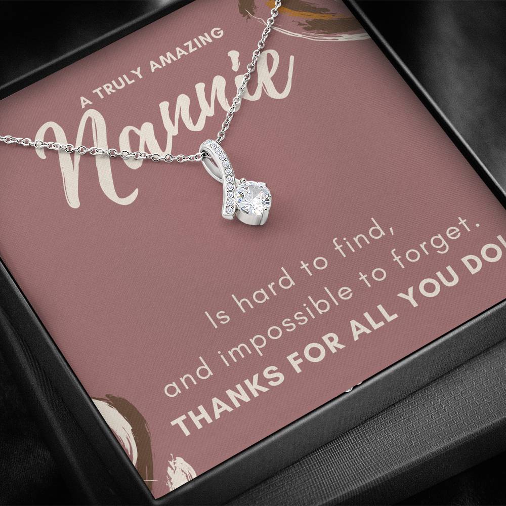 Necklace Gift For Grandma Forever Love Petite Ribbon Pendent Gift On Mother's Day